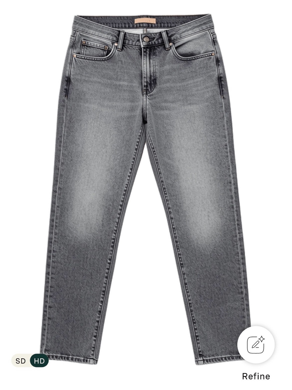 7 For All Mankind Light Gray Straight-Leg Jeans